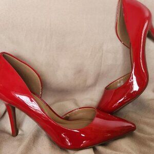 Jessica Simpson Red Patent Leather Slip On Heels Sz 8